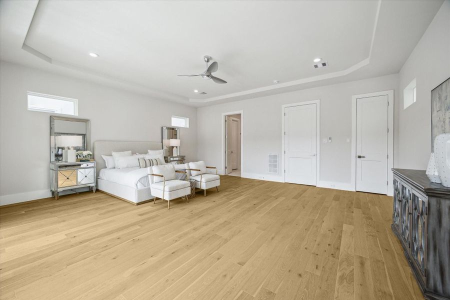 Primary suite - located on the second floor. Features two walk-in closets and an expansive parimary bath. Primary suite - located on the second floor. Features two walk-in closets and an expansive parimary bath.