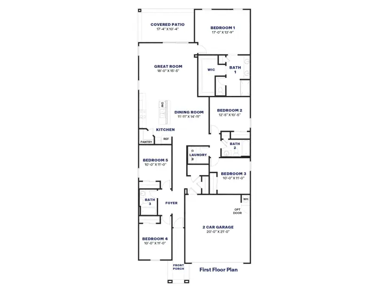 2D floor plan layout for the Hayden by D.R. Horton in Citrus Pointe, Phoenix, AZ (Image 3).