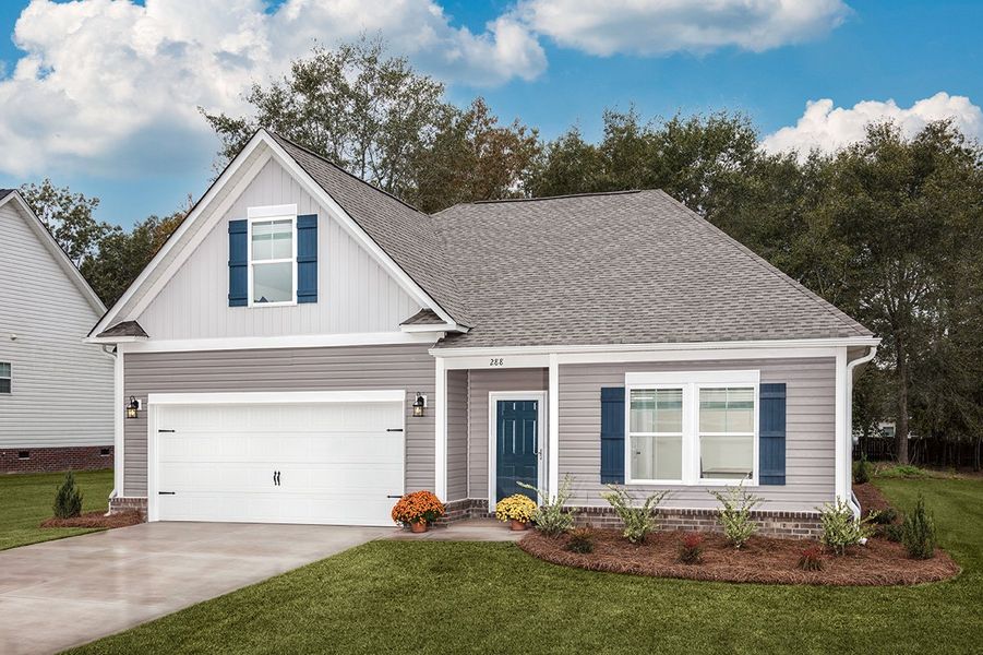 Representative exterior photo of a completed home built from the Julie II by Great Southern Homes in Lynbrook, Boiling Springs, SC (Image 25).