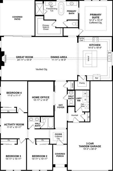 2D floor plan layout of this home in Timberbrook, Justin, TX (Image 3).