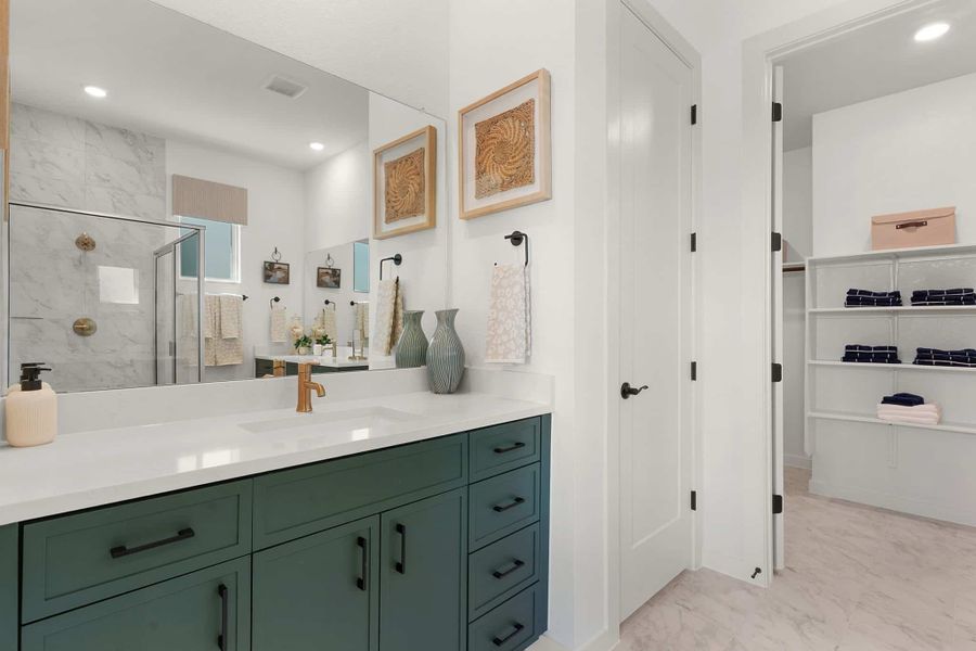 Furnished interior view inside a new home in The Grove at Blackhawk, Pflugerville (Image 8). Furnished interior view inside a new home in The Grove at Blackhawk, Pflugerville (Image 8).