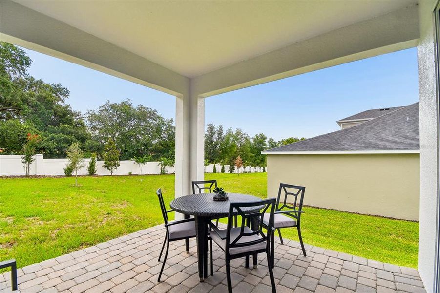 Exterior details and patio area of a home in Wolf Lake Ranch, Apopka (Image 2). Exterior details and patio area of a home in Wolf Lake Ranch, Apopka (Image 2).
