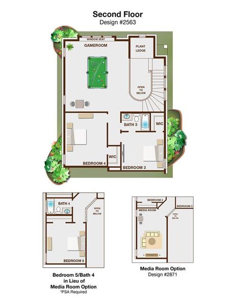 2D floor plan layout of this home in Walton Ridge, Corinth, TX (Image 3). 2D floor plan layout of this home in Walton Ridge, Corinth, TX (Image 3).
