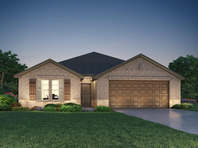 Front exterior of a new home in Stewart's Ranch, Conroe, TX, highlighting curb appeal (Image 1). Front exterior of a new home in Stewart's Ranch, Conroe, TX, highlighting curb appeal (Image 1).