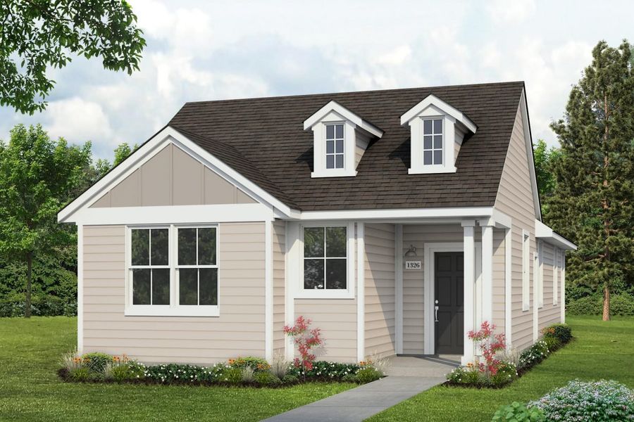 Representative exterior photo of a completed home built from the Harvest Ridge 1326 by Brohn Homes in Harvest Ridge, Elgin, TX (Image 3).