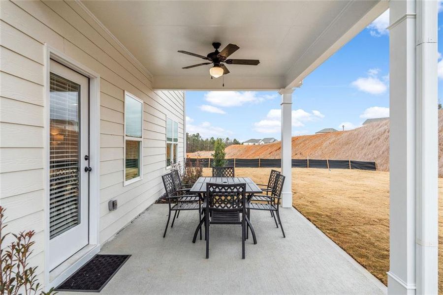 Exterior details and patio area of a home in Varnell Preserve, Dalton (Image 25).