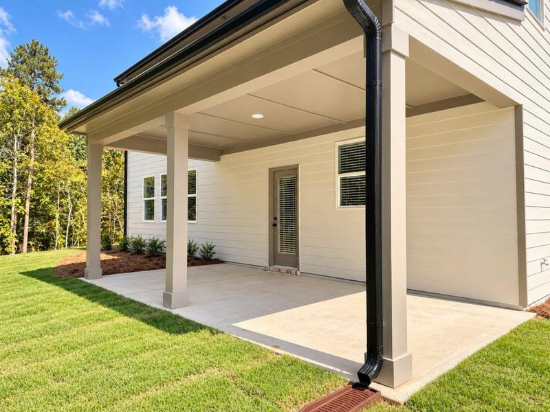 Exterior details and patio area of a home in , Commerce (Image 2). Exterior details and patio area of a home in , Commerce (Image 2).