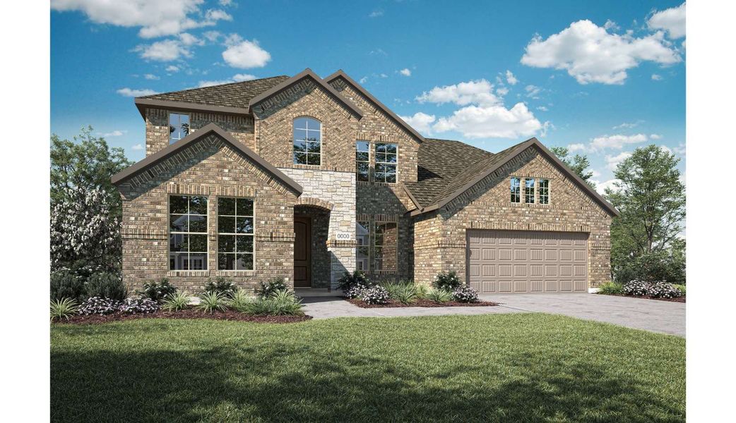 Representative exterior photo of a completed home built from the Logan by Tri Pointe Homes in Inspiration Collection at LaPrelle, Fort Worth, TX (Image 17). Representative exterior photo of a completed home built from the Logan by Tri Pointe Homes in Inspiration Collection at LaPrelle, Fort Worth, TX (Image 17).