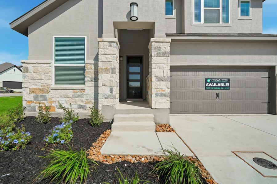 Exterior details and patio area of a home in Esperanza – New Phase Now Selling, Boerne (Image 3).