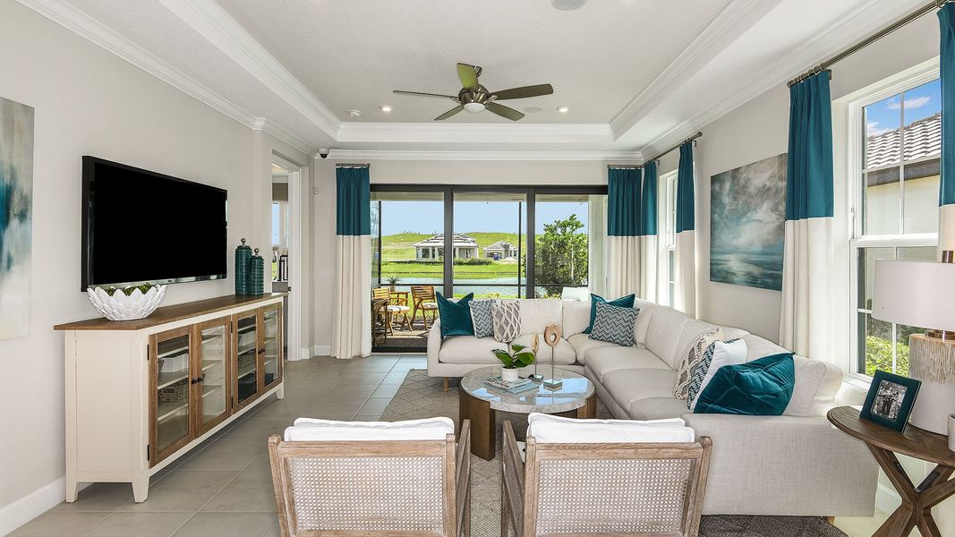 Representative furnished interior of a home built from the Ibis by Taylor Morrison in Esplanade at The Heights, Bradenton (Image 41).