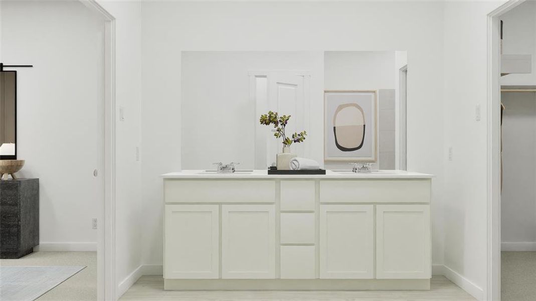 Bathroom with double vanity and a closet Bathroom with double vanity and a closet