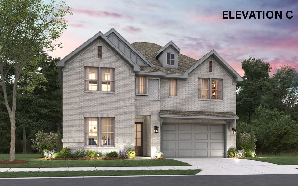 Representative exterior photo of a completed home built from the Albany by Cambridge Homes in Ribbonwood, Aubrey, TX (Image 6). Representative exterior photo of a completed home built from the Albany by Cambridge Homes in Ribbonwood, Aubrey, TX (Image 6).