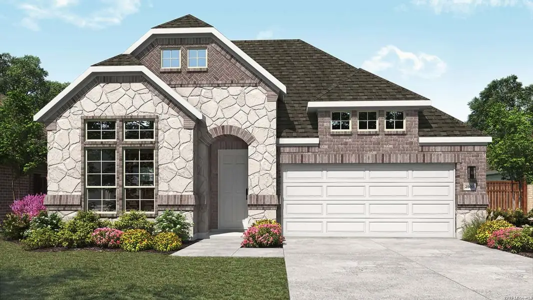 Front exterior of a new home in Veranda, San Antonio, TX, highlighting curb appeal (Image 1). Front exterior of a new home in Veranda, San Antonio, TX, highlighting curb appeal (Image 1).