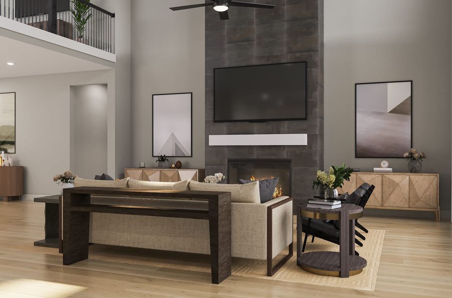 Representative furnished interior of a home built from the Camden by Tri Pointe Homes in Legacy Grove, Montgomery (Image 10).