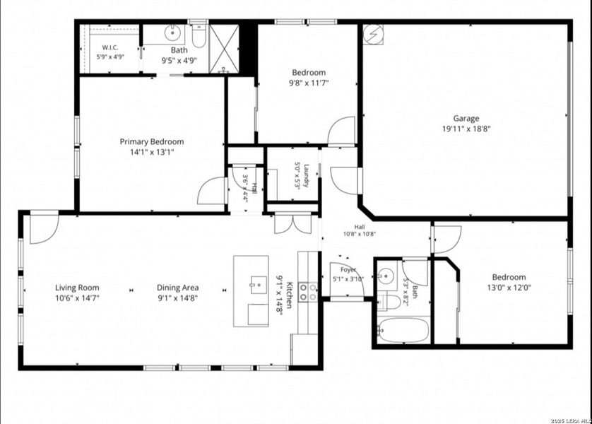2D floor plan layout of this home in , San Antonio, TX (Image 4).