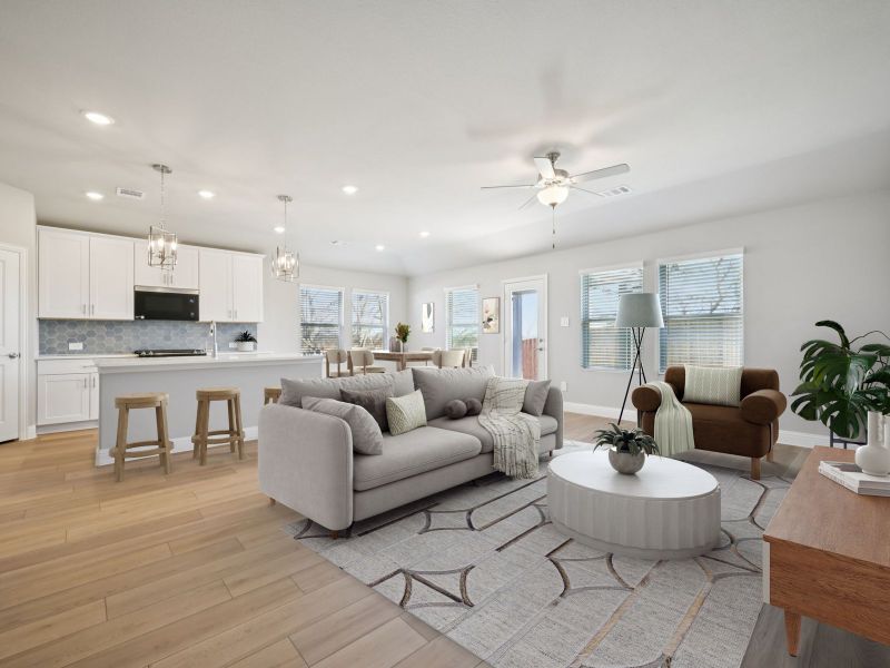 Furnished interior view inside a new home in Parks at Foster Crossing - Premier Series, Anna (Image 4). Furnished interior view inside a new home in Parks at Foster Crossing - Premier Series, Anna (Image 4).