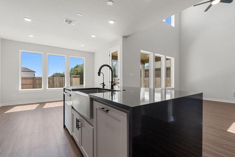 Furnished interior view inside a new home in Terrace Collection at Lariat, Liberty Hill (Image 9). Furnished interior view inside a new home in Terrace Collection at Lariat, Liberty Hill (Image 9).