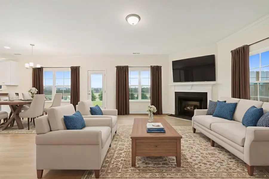 Furnished interior view inside a new home in Miller's Reserve, Greensboro (Image 3). Furnished interior view inside a new home in Miller's Reserve, Greensboro (Image 3).