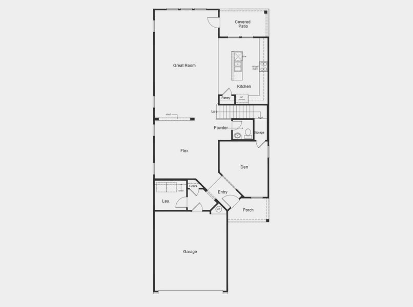2D floor plan layout for the 2856 by KB Home in Sunset Oaks, Maxwell, TX (Image 7).