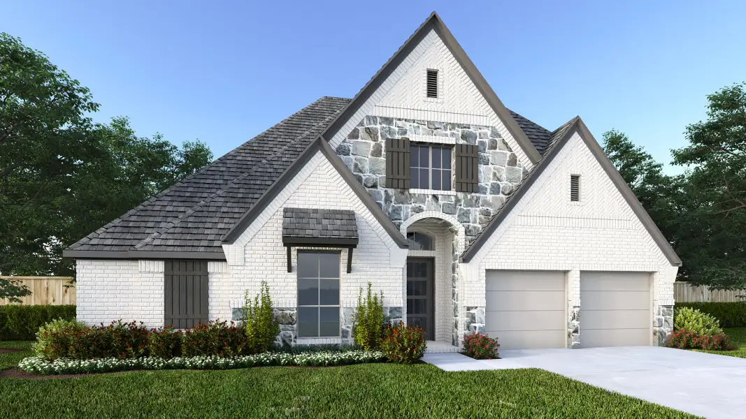 Representative exterior photo of a completed home built from the 2916W by Perry Homes in Veramendi, New Braunfels, TX (Image 19).