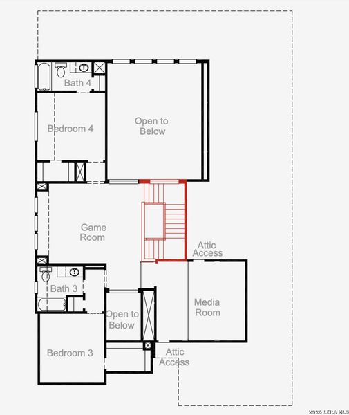 2D floor plan layout of this home in Buffalo Crossing, Cibolo, TX (Image 3).