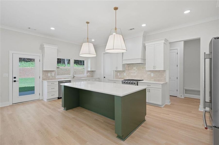 Furnished interior view inside a new home in , White (Image 13).