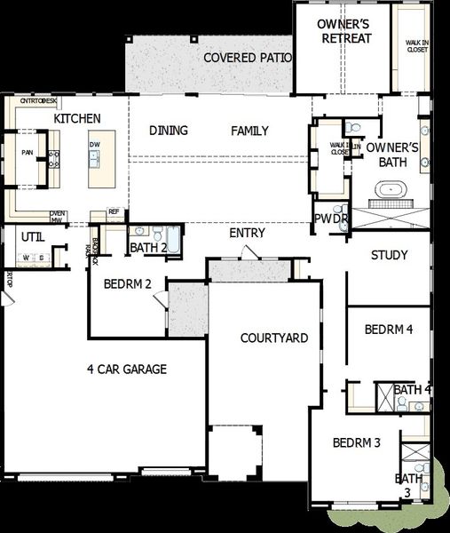 2D floor plan layout of this home in Suelo at Legado West, Queen Creek, AZ (Image 5).