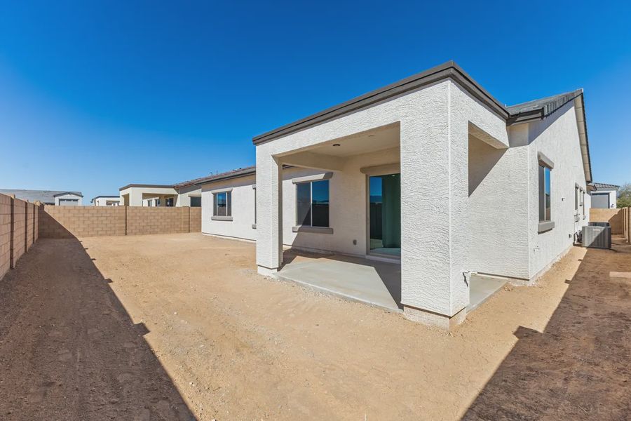 Exterior details and patio area of a home in Valencia at Granite Vista, Waddell (Image 22).