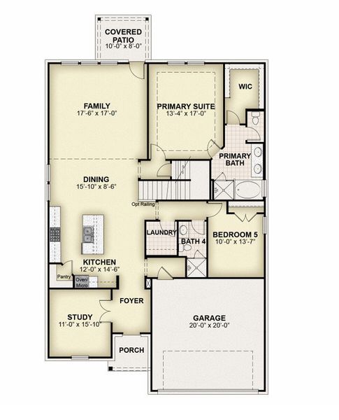 2D floor plan layout of this home in Wildflower Ranch, Fort Worth, TX (Image 5). 2D floor plan layout of this home in Wildflower Ranch, Fort Worth, TX (Image 5).