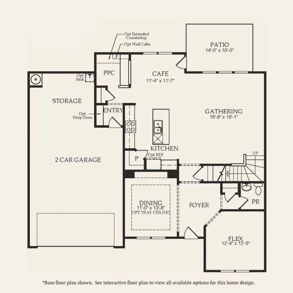 2D floor plan layout for the Woodward by Pulte Homes in Fishers Wood, Columbia, SC (Image 5).