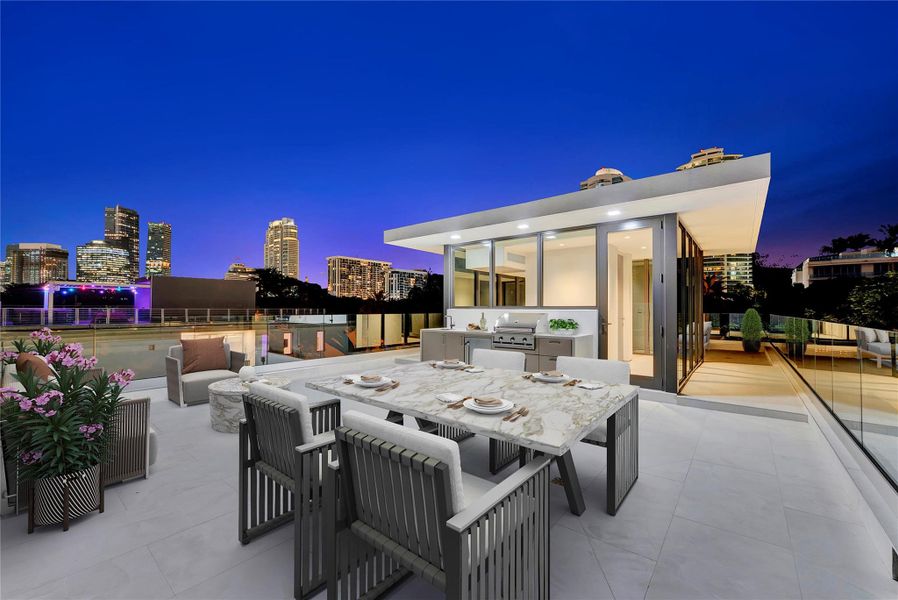 Exterior details and patio area of a home in , Miami (Image 56). Exterior details and patio area of a home in , Miami (Image 56).