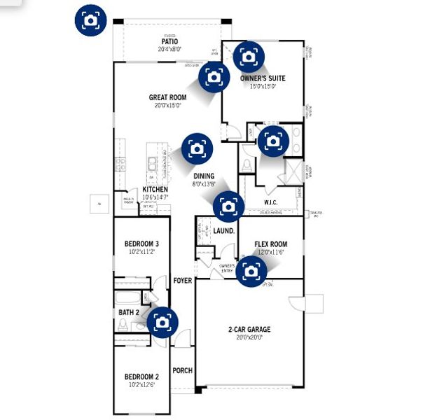 2D floor plan layout of this home in Empire Pointe, Queen Creek, AZ (Image 2). 2D floor plan layout of this home in Empire Pointe, Queen Creek, AZ (Image 2).