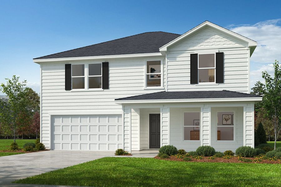 Representative exterior photo of a completed home built from the 2539 by KB Home in Cottages at Clovis Point, Kings Mountain, NC (Image 8).