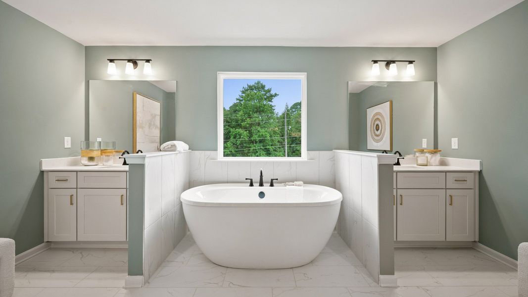 Representative furnished interior of a home built from the Rosemary II by DRB Homes in Everson, Snellville (Image 27).