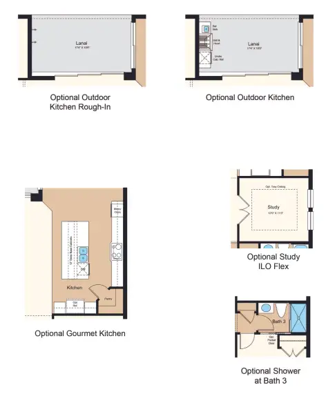 2D floor plan layout of this home in Esplanade at McKinnon Groves, Winter Garden, FL (Image 3).