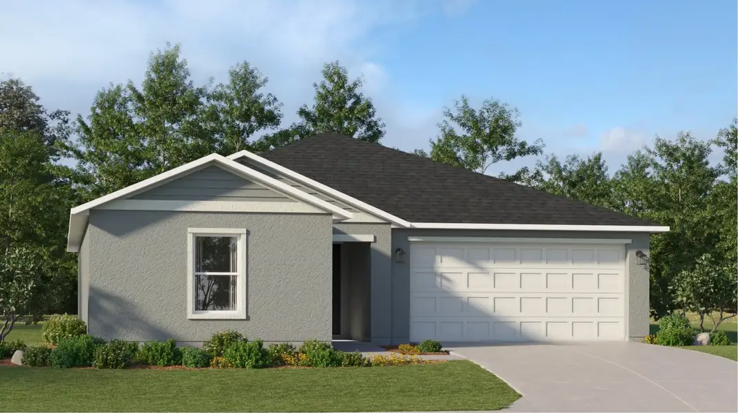 Front exterior of a new home in Bellamy Crossings, Dade City, FL, highlighting curb appeal (Image 1). Front exterior of a new home in Bellamy Crossings, Dade City, FL, highlighting curb appeal (Image 1).