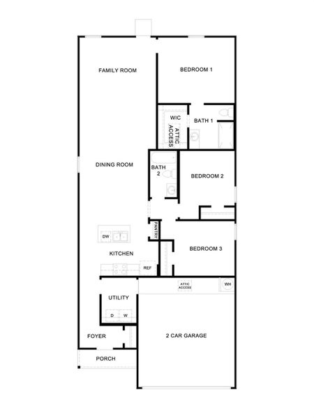 2D floor plan layout of this home in Ladera, Luling, TX (Image 3).