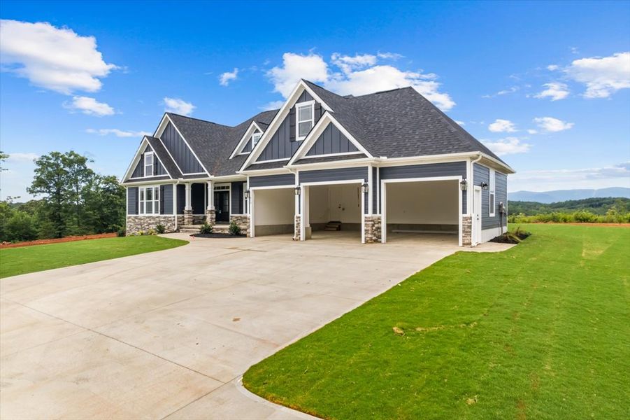 Representative exterior photo of a completed home built from the Converse Elite by Enchanted Homes in Pointe Summit, Slater-Marietta, SC (Image 27).