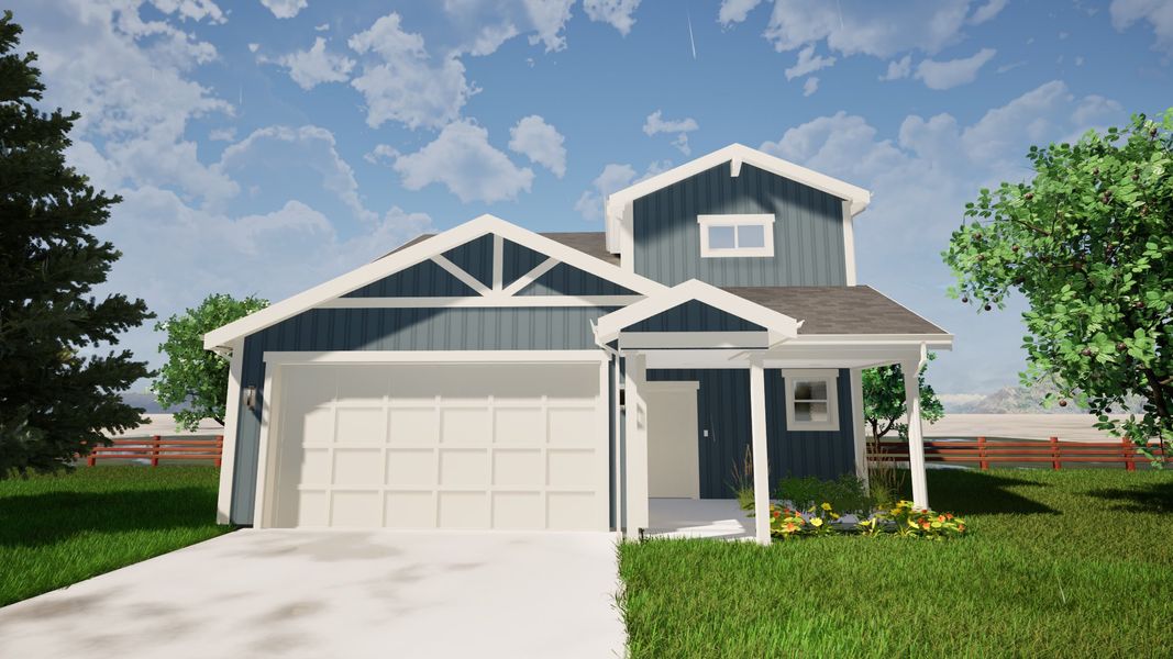 Front exterior of a new home in Granary, Johnstown, CO, highlighting curb appeal (Image 19).