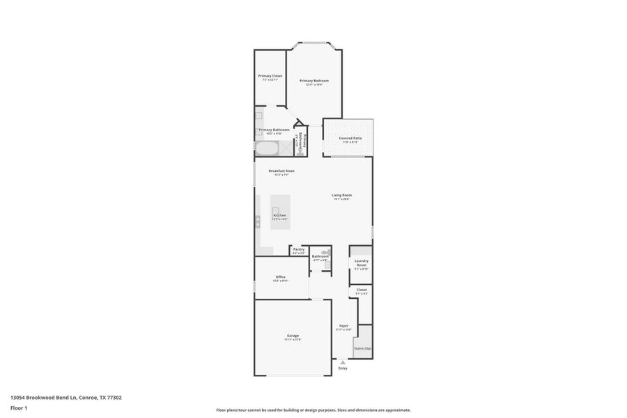2D floor plan layout of this home in Evergreen 40', Conroe, TX (Image 5).