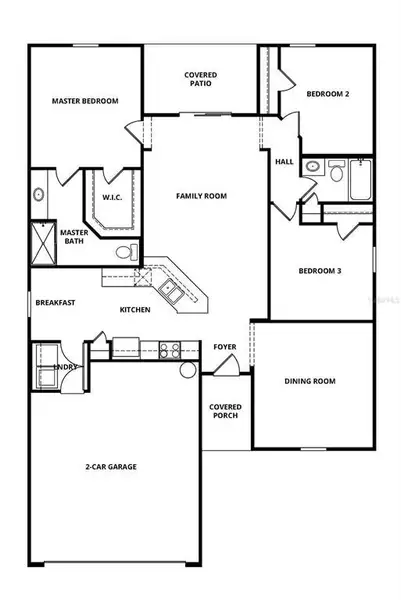 2D floor plan layout of this home in Marion Oaks, Ocala, FL (Image 4).
