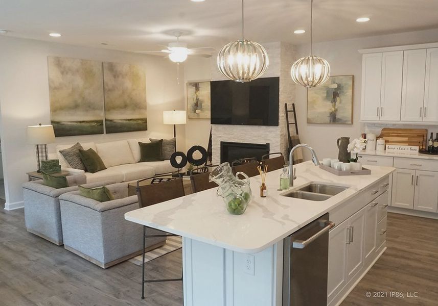 Representative furnished interior of a home built from the Kingston by Epcon Communities in The Courtyards at Oak Grove, Durham (Image 7).