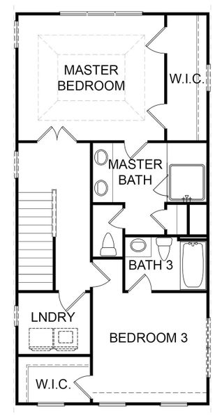 2D floor plan layout for the Barwick by KM Homes in Nickel Creek at Newnan Crossing, Newnan, GA (Image 7).