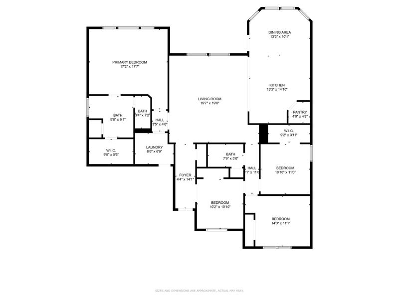 2D floor plan layout for the Iverson I by Cheldan Homes in Pitcock Addition, Graham, TX (Image 5).
