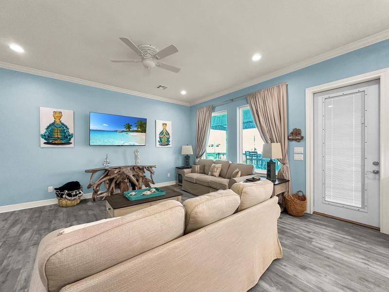 Furnished interior view inside a new home in , Crystal Beach (Image 13). Furnished interior view inside a new home in , Crystal Beach (Image 13).