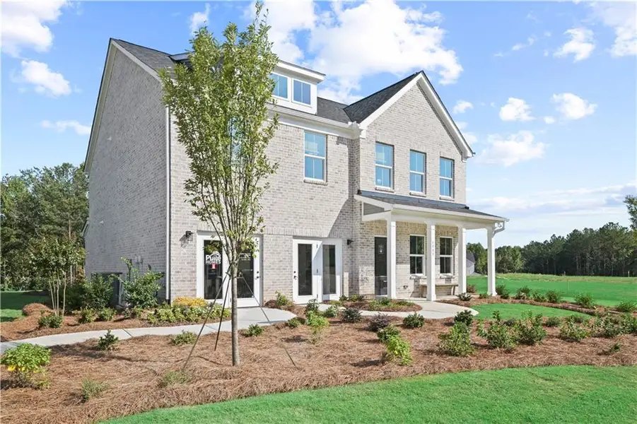 Front exterior of a new home in Briar Creek, Atlanta, GA, highlighting curb appeal (Image 1). Front exterior of a new home in Briar Creek, Atlanta, GA, highlighting curb appeal (Image 1).