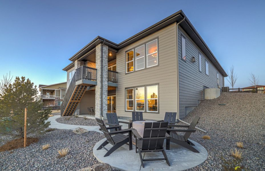 Exterior details and patio area of a home in Hilltop at Inspiration, Aurora (Image 19).
