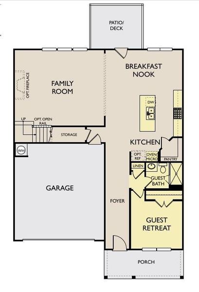 2D floor plan layout of this home in Arbors at Richland Creek, Buford, GA (Image 3). 2D floor plan layout of this home in Arbors at Richland Creek, Buford, GA (Image 3).