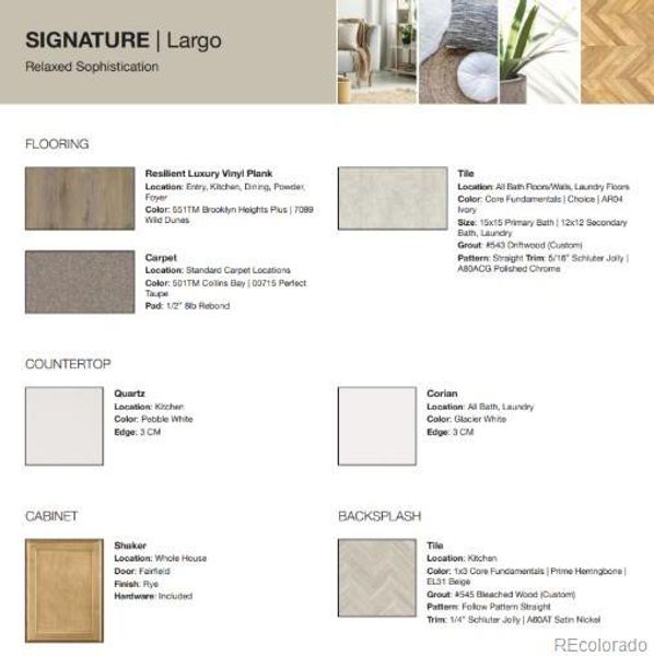 Design Selections.Home is under construction, selections subject to change.
