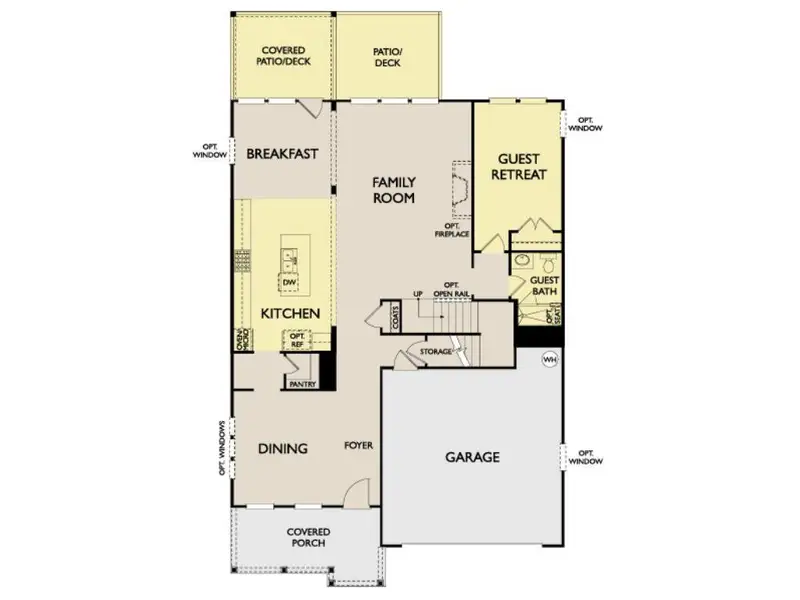 2D floor plan layout of this home in Arbors at Richland Creek, Buford, GA (Image 4).